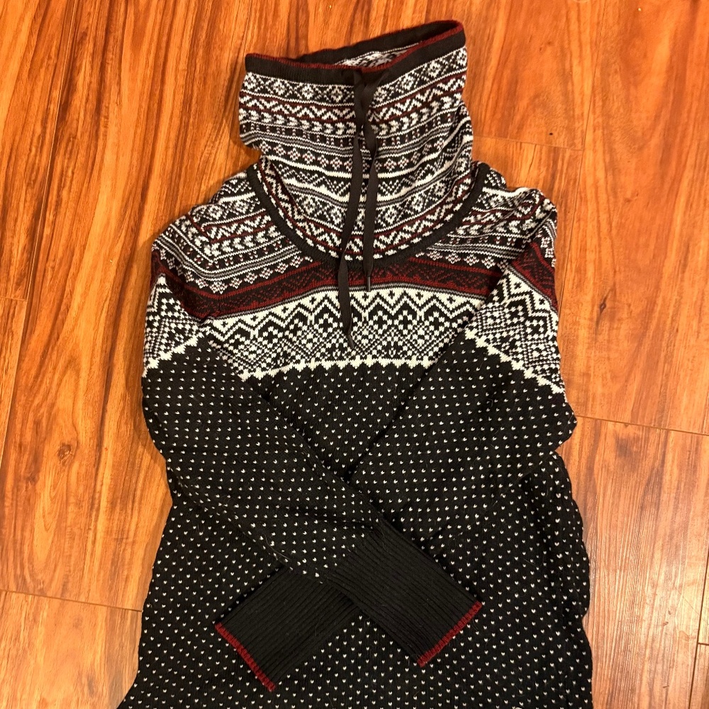 Fair Isle sweater tunic Eddie Bauer Petite Small